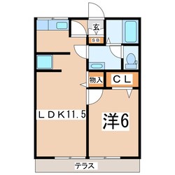 郡山富田駅 徒歩27分 1階の物件間取画像